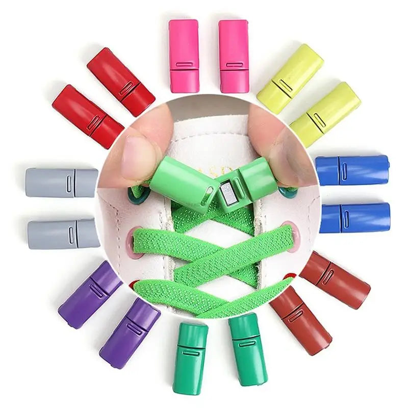 Colorful Magnetic Lock Shoelaces without ties Elastic Laces Sneakers