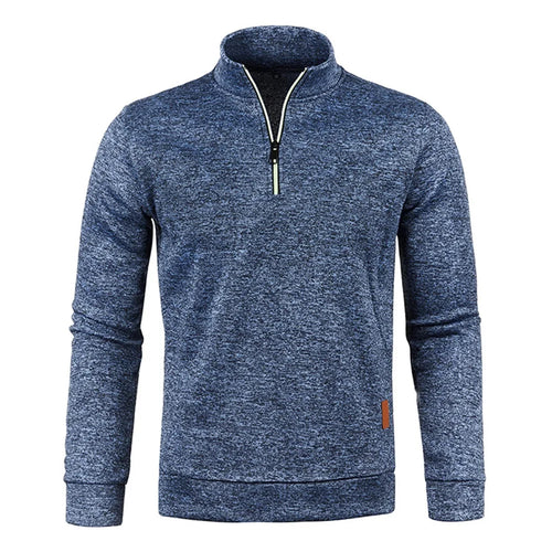 Men Pullover Men's Thicker Sweatshirts Half Zipper Pullover for Male