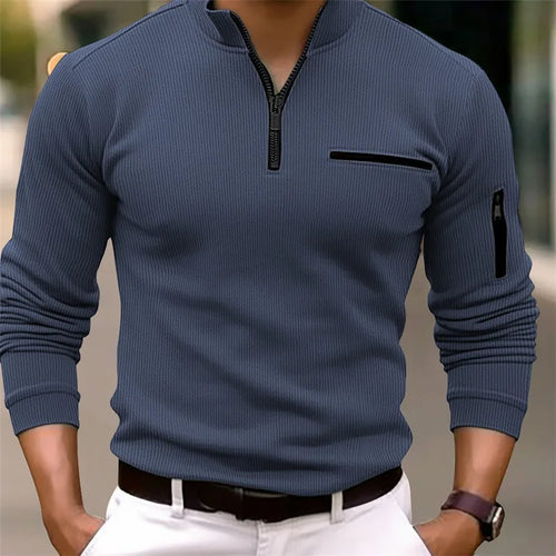 New light luxury light mature casual men sports retro  style striped
