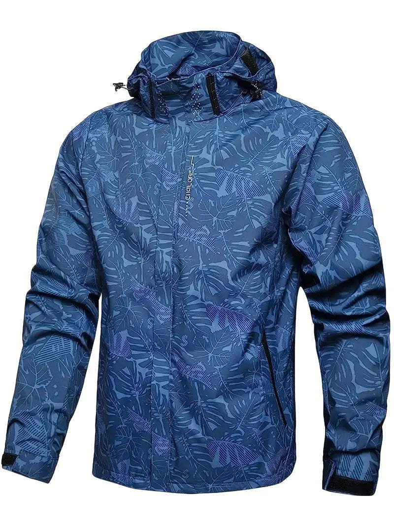 2025 Men's Casual Waterproof Windbreaker Jacket Full Zip Up Hooded