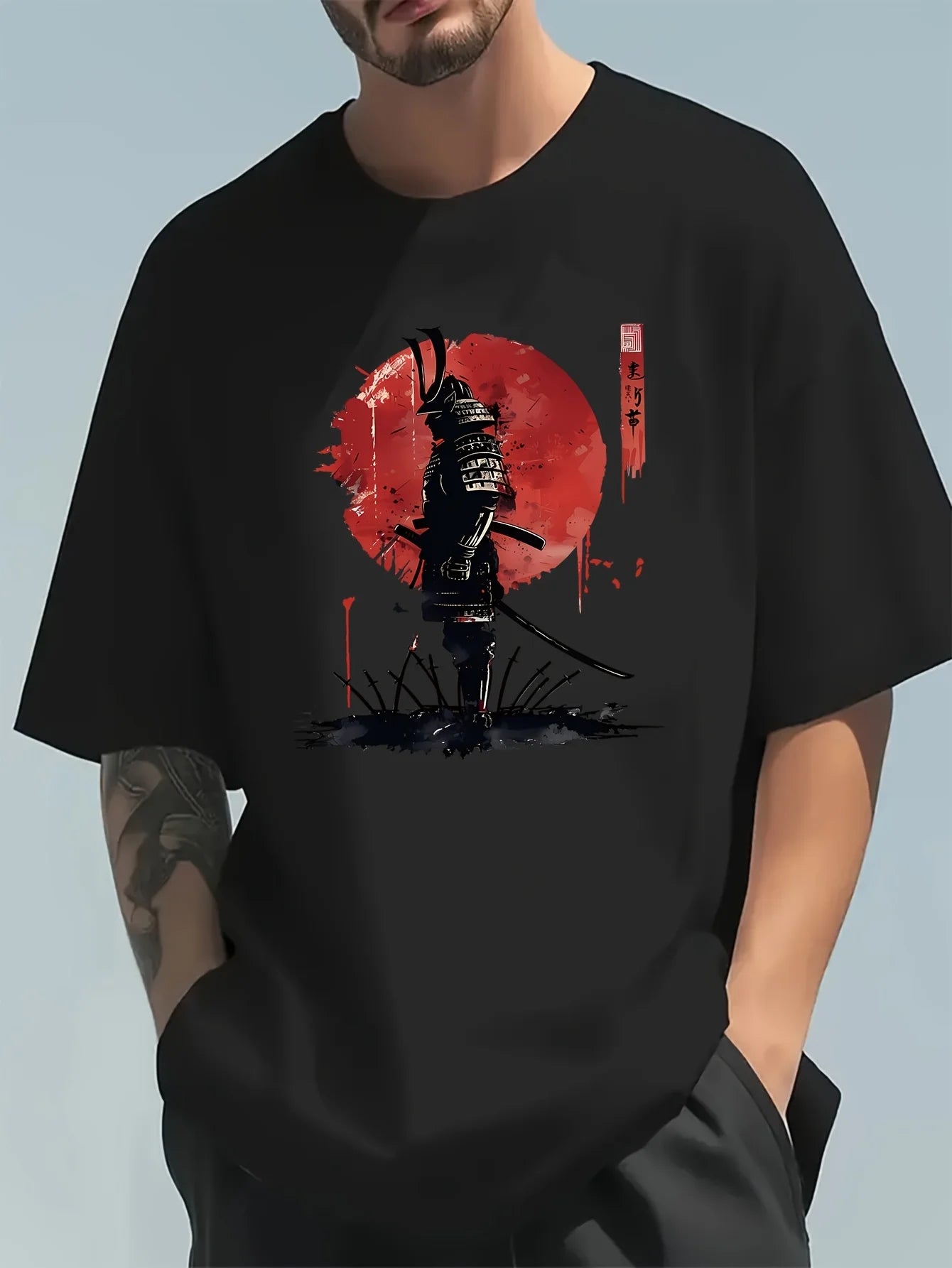Men's Summer 100 Cotton Fashionable Casual Loose Japanese Samurai