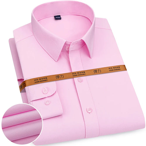 New Men's Solid Color Business Shirt Formal Fashion Thin Classic Basic