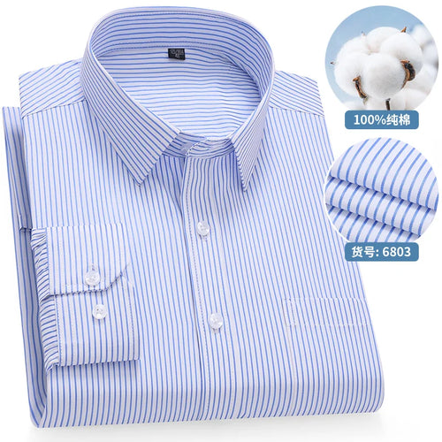 High Quality 100% Cotton Men's Shirts Long Sleeve Slim Fit Business