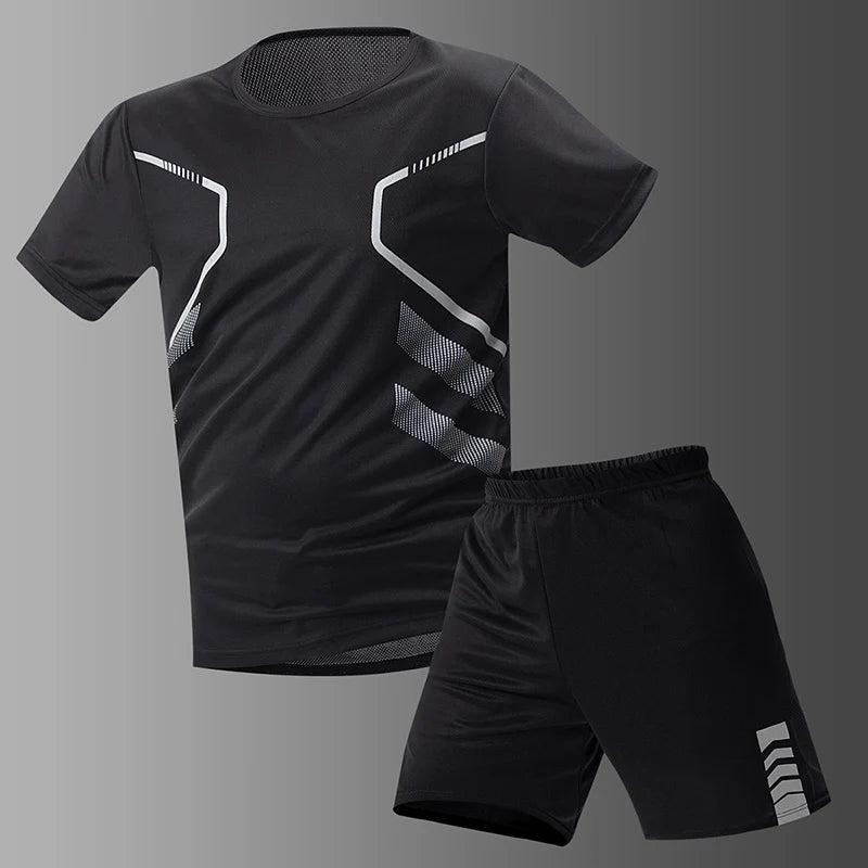 2/6 Pack Plus Size Men's Quick-drying Short-sleeved Shorts Suit Men's