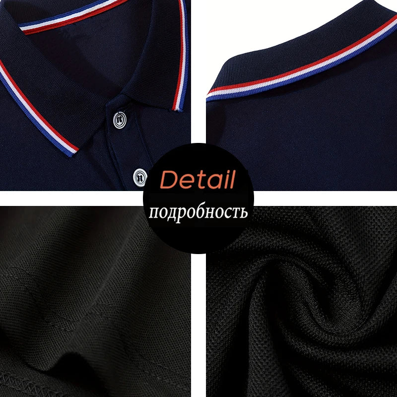 2025 Men's Summer Long Sleeve Lapel Polo Casual Breathable Comfortable