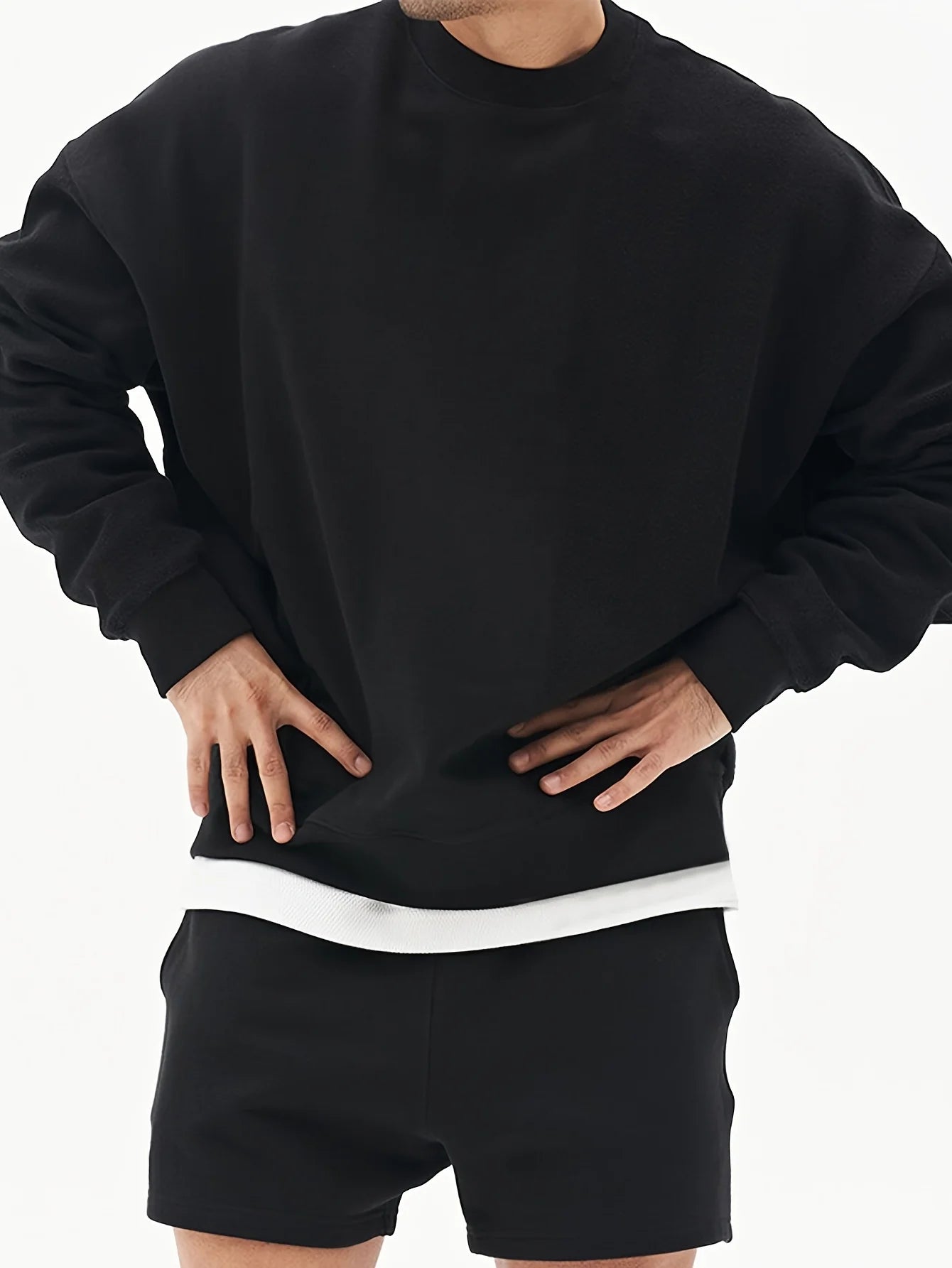 Men's Fashion - Forward Casual Trendy Solid - colored Crew - Neck