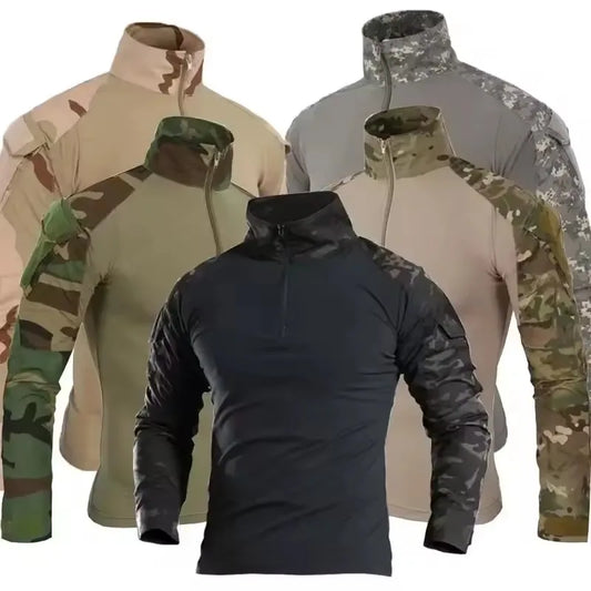 Men's Outdoor Tactical Hiking T-Shirts,Hunting Camouflage Long Sleeve