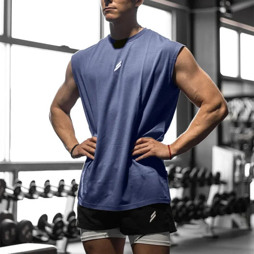 Sleeveless T-shirt Men Quick-drying Fitness Bodybuilding Shirt Male