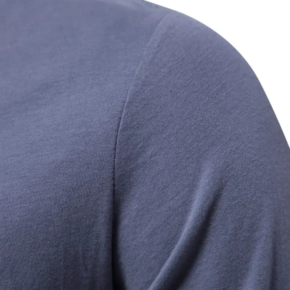 100% Cotton Long Sleeve T Shirt For Men Solid Spring Casual Mens