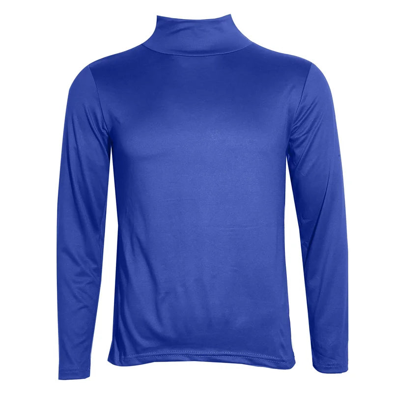 Fashion Men's Casual Slim Fit Basic Turtleneck High Collar Pullover