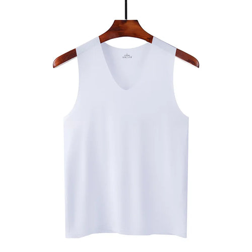 Silk Tank Tops Seamless Mens Vest Sleeveless Sport Bodysuit Vest For