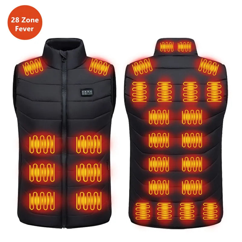 New Loose Casual Stand Up Collar Winter 28 Zone Intelligent Heating