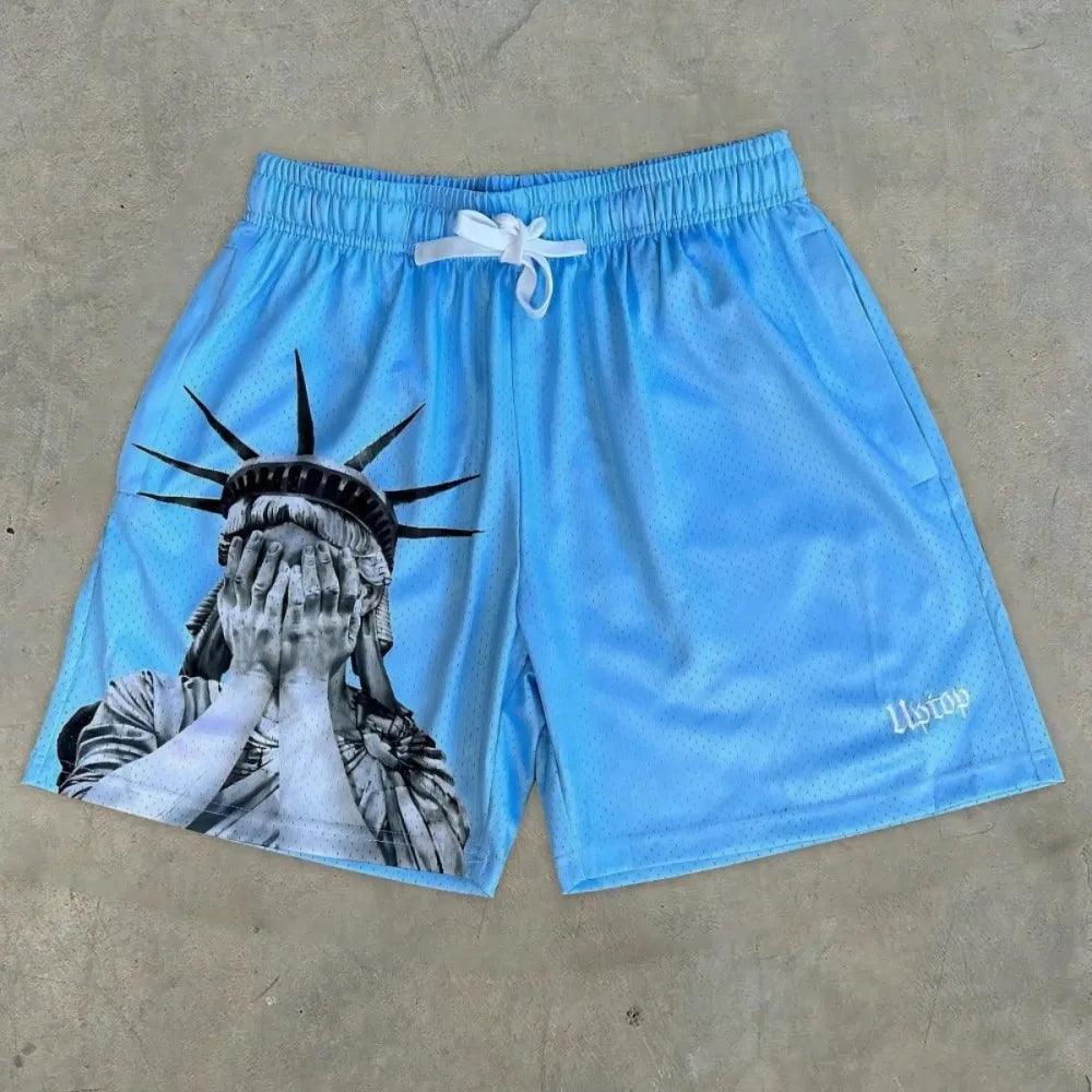European and American men's summer Statue of Liberty print comfortable