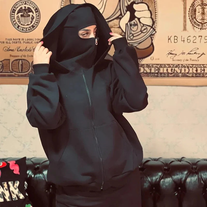 Men and women Balaclava Y2K Gothic Harajuku winter new item double