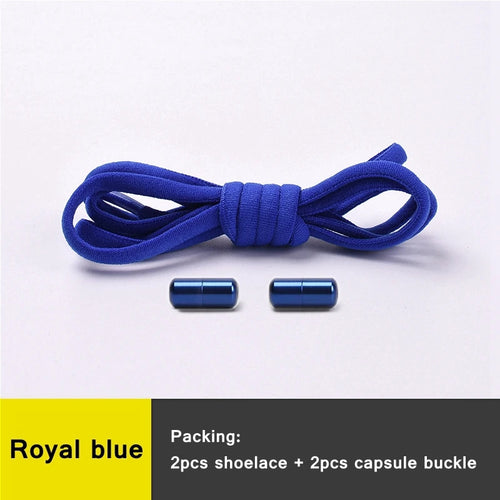 21 Colors No Tie Shoelaces For Sneakers Elastic Shoe Laces Round Metal