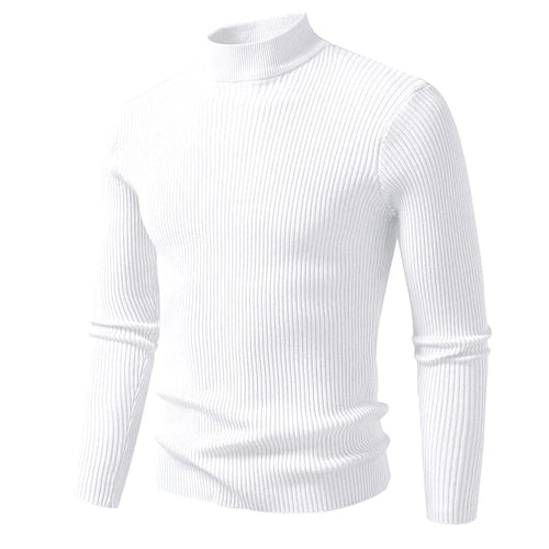 Mens Mock Neck Pullover Sweater High Neck Turtleneck Long Sleeve