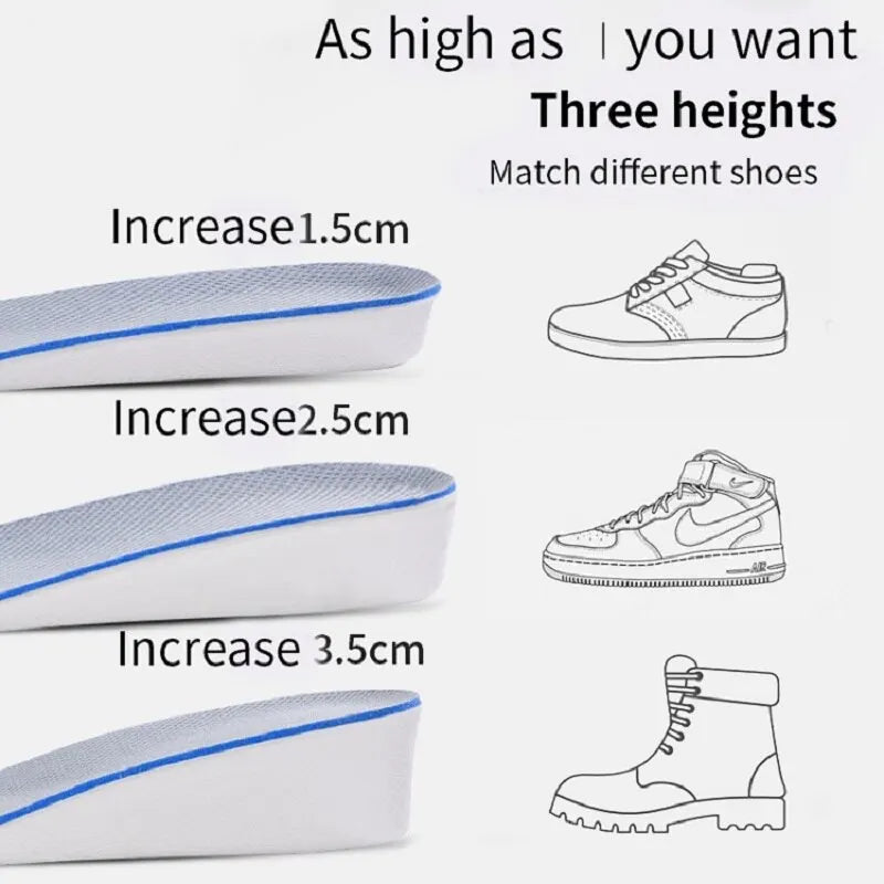 1Pair Invisible Height Increase Insoles for Shoes Breathable