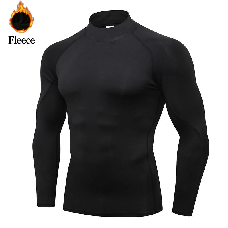 Winter T Shirt For Men Long Sleeve Tshirts Turtleneck Thermal