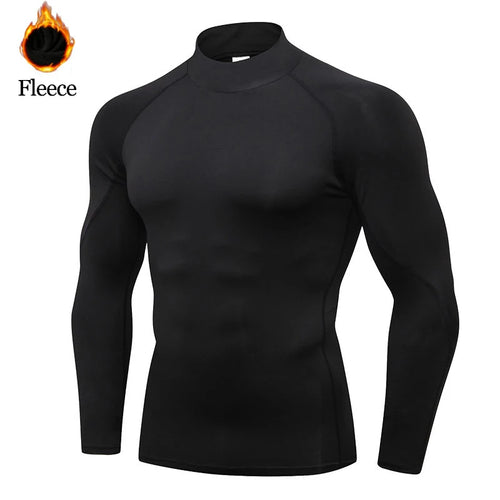Winter T Shirt For Men Long Sleeve Tshirts Turtleneck Thermal