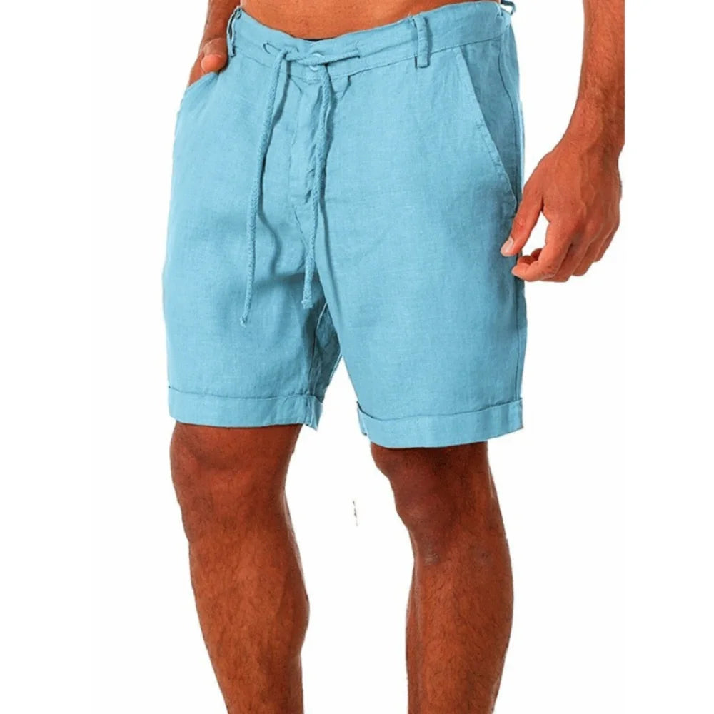 KB 2022 New Men's Cotton Linen shorts Pants Male Summer Breathable
