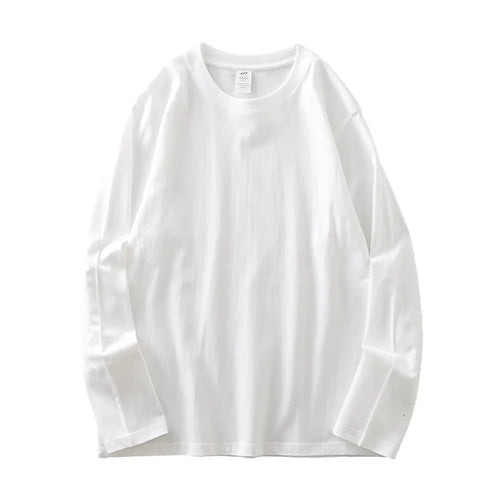 DUKEEN Men's 260G Long Sleeve T Shirts 2025 Spring Pure Cotton Solid