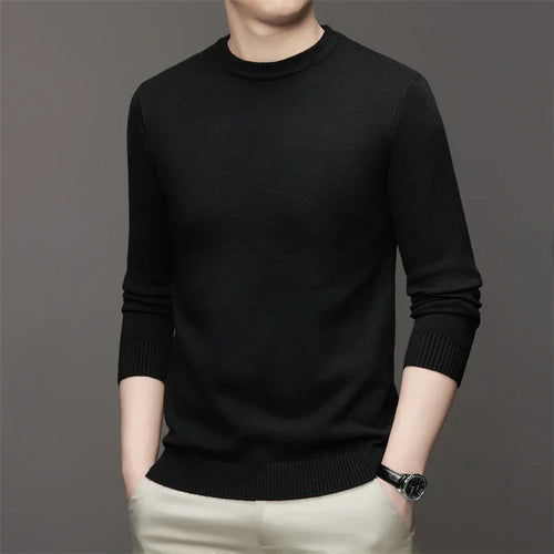 7 Colour Men's Round Neck Long Sleeved Solid Color Sweater Soft Warm