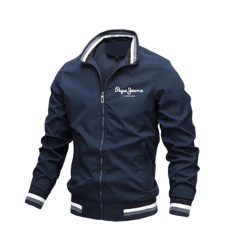 Autumn and Winter Men's Stand Collar Casual Zipper Jacket Outdoor