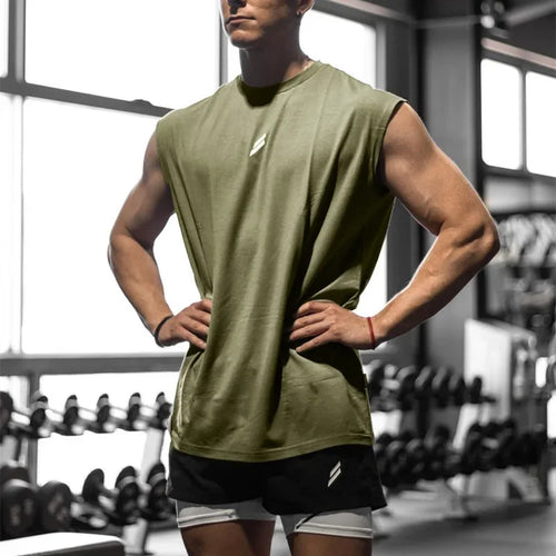 Sleeveless T-shirt Men Quick-drying Fitness Bodybuilding Shirt Male