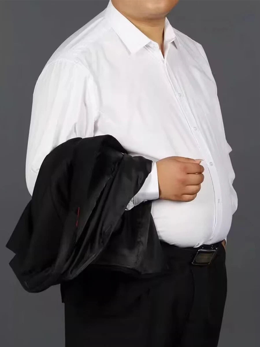Plus Size 11XL 10XL 9XL New Men's Social Shirt Long Sleeve Slim Fit