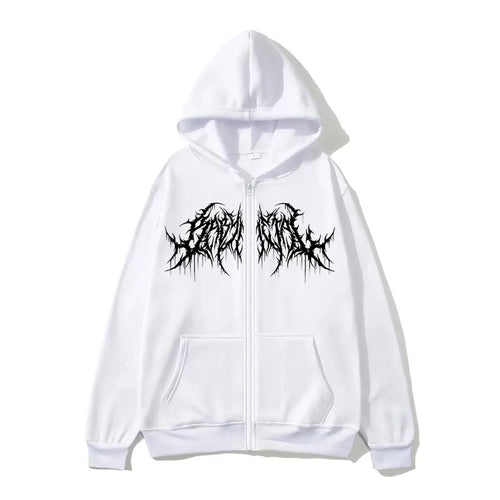 Y2K Zip-Up hoodie, men, clothes with graphic prints, hip hop style,
