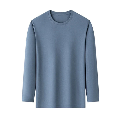 Men's Solid Color round Neck Long Sleeve T-Shirt Cotton Summer