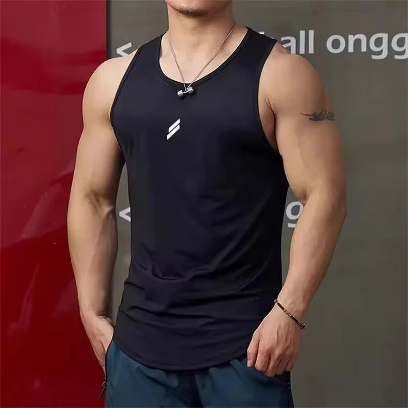 2025 Summer Men's tank top Casual Round Neck Mesh Undershirt Shirt