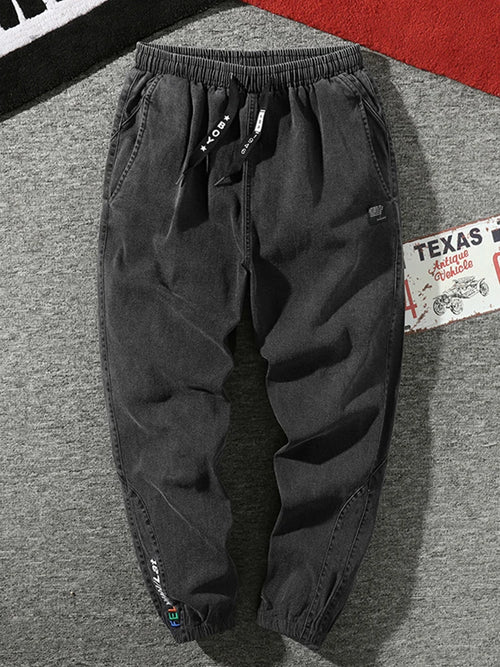 Big Size Men's Jogger Jeans 6XL 7XL 8XL Streetwear Black Blue Casual