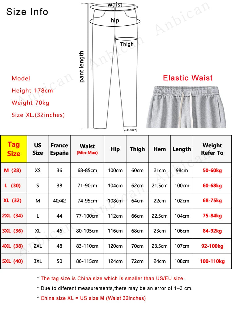 Spring Autumn Men Sweatpants Korean Fashion Sportswear Drawstring Wide