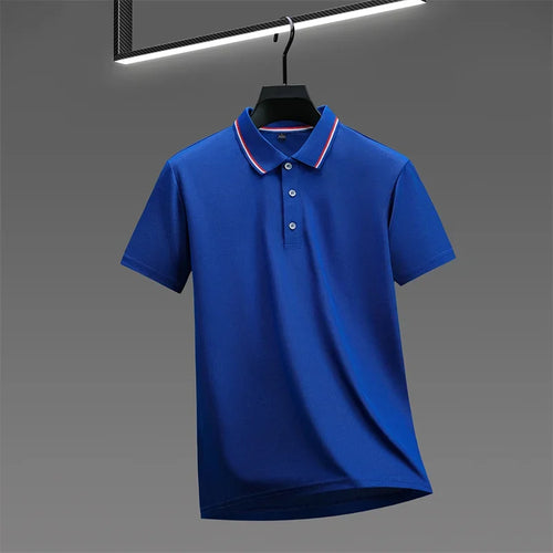 2025 New Men's Casual Solid Color Short Sleeved Polo Shirt Summer