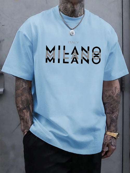 Summer men's 100% pure cotton casual loose fit plus size ITALY MILANO