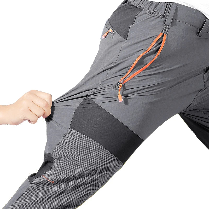 Men's mountaineering outdoor pants with four-sided elastic quick