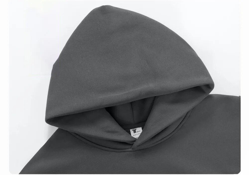 500GSM Heavy Weight Fashion Men's Hoodies New Autumn Winter Casual