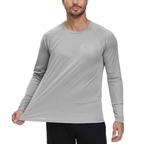 Men's Long Sleeve T-Shirt UPF 50+ Rash Guard Tee UV Sun Protection