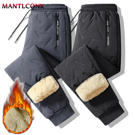 New Fleece Warm Winter Men's Pants Casual Thicken Joggers Pants for