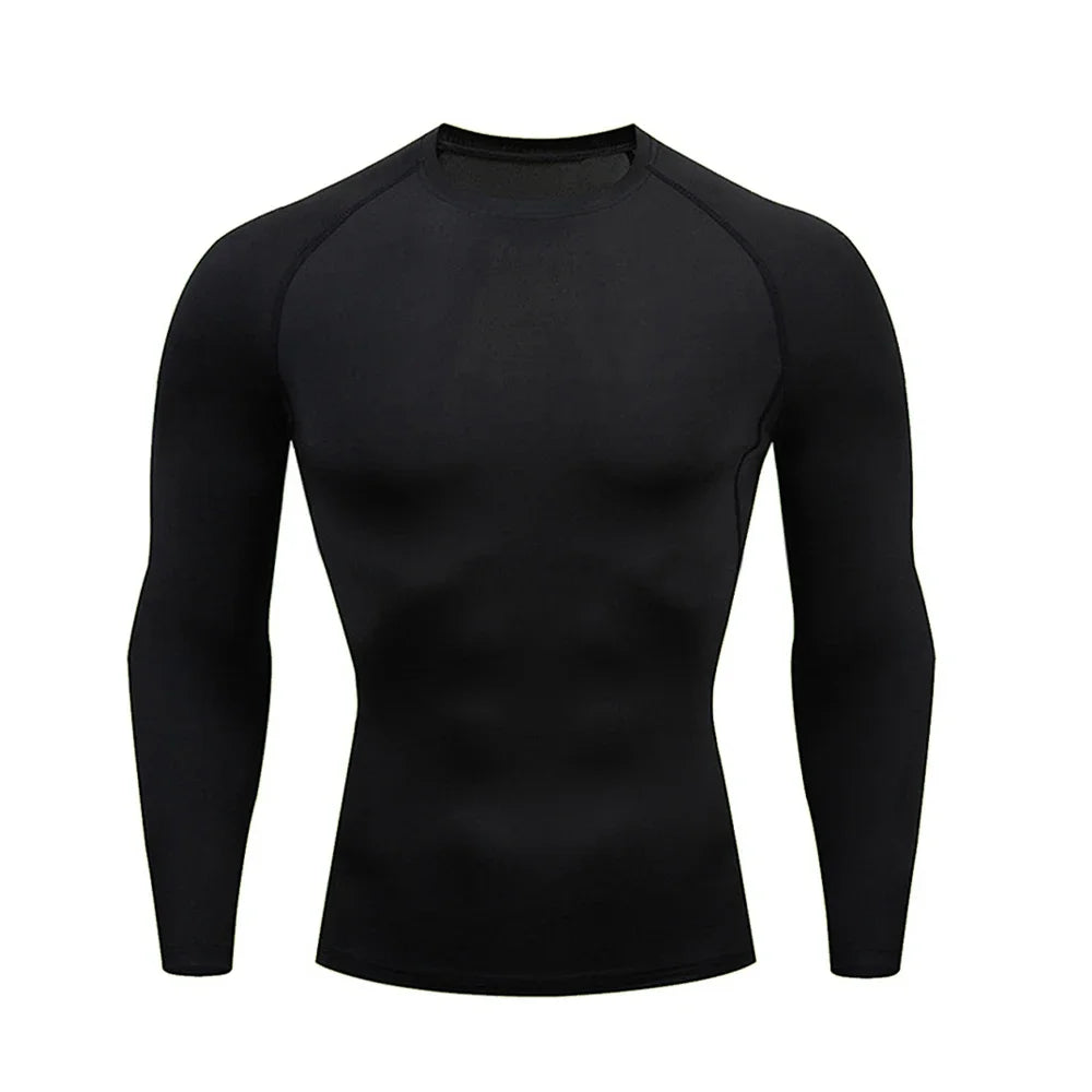 Men's Compression Shirt Men Rashgard Fitness Long Sleeve Running Shirt