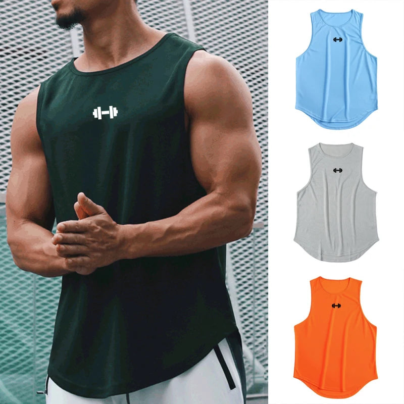 Summer Men's Gym Tank Top Fitness Training Clothing Quick-drying Loose