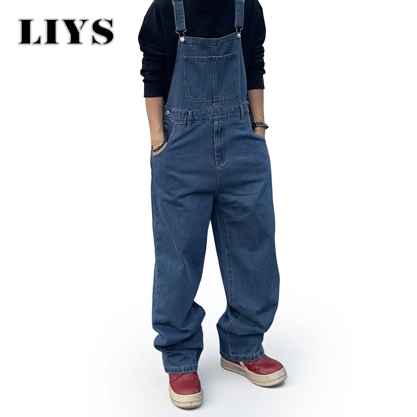 Overalls for Men Denim Suspenders Simple Baggy Jeans Men's Street