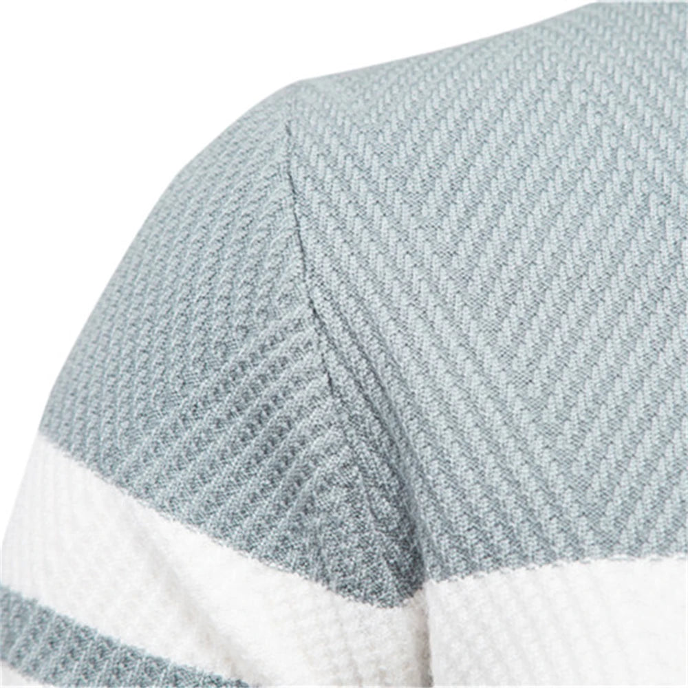 New Autumn Pullover Men's Sweater O-neck Patchwork Long Sleeve Warm