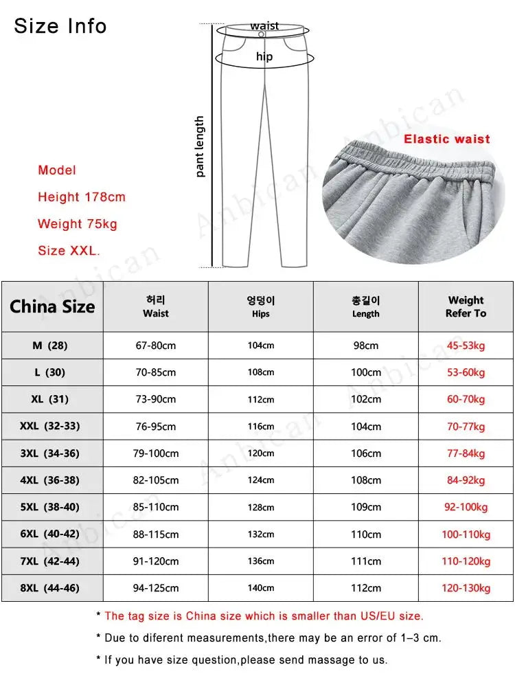 Spring Autumn Multi-Pockets Sweatpants Men Drawstring Waist Sportswear
