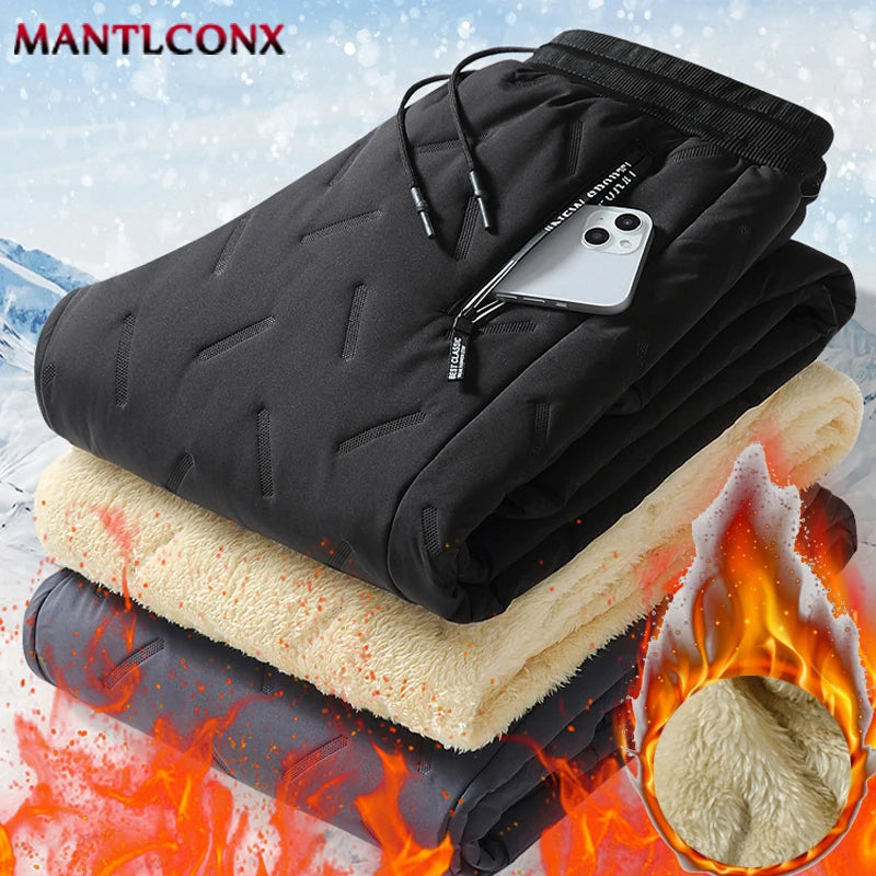 New Fleece Warm Winter Men's Pants Casual Thicken Joggers Pants for