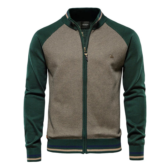 AIOPESON Spliced Cardigan Men Streetwear Casual High Quality Cotton