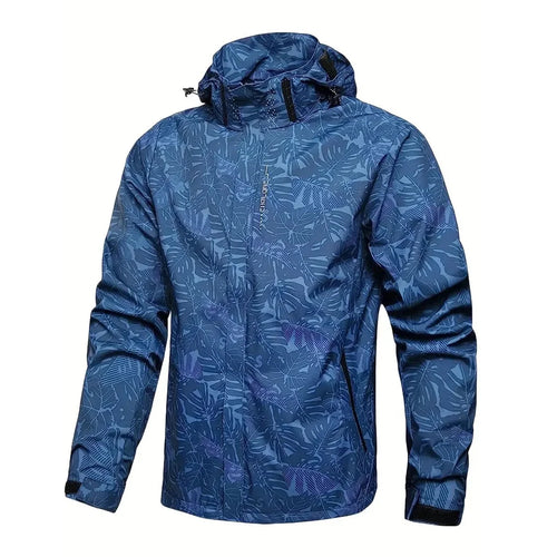2025 Men's Casual Waterproof Windbreaker Jacket Full Zip Up Hooded