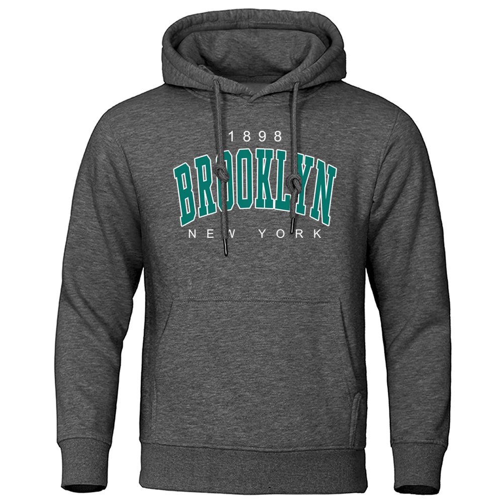 1898 Brooklyn New York Printed Mens Hoody Creativity Crewneck Clothing