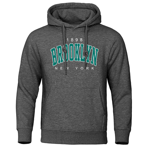 1898 Brooklyn New York Printed Mens Hoody Creativity Crewneck Clothing